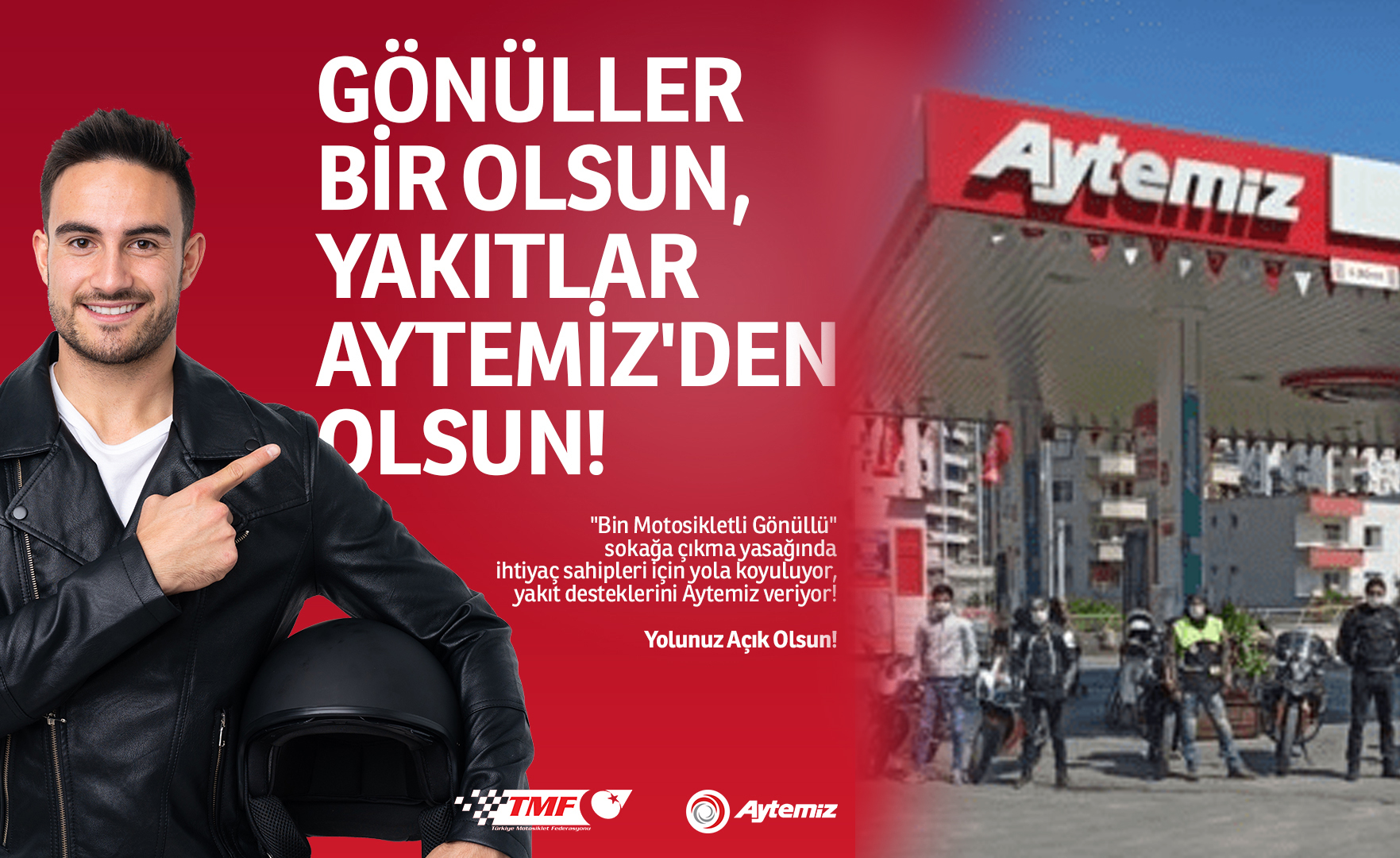 “BİN MOTOSİKLETLİ GÖNÜLLÜ”NÜN YAKITI AYTEMİZ’DEN